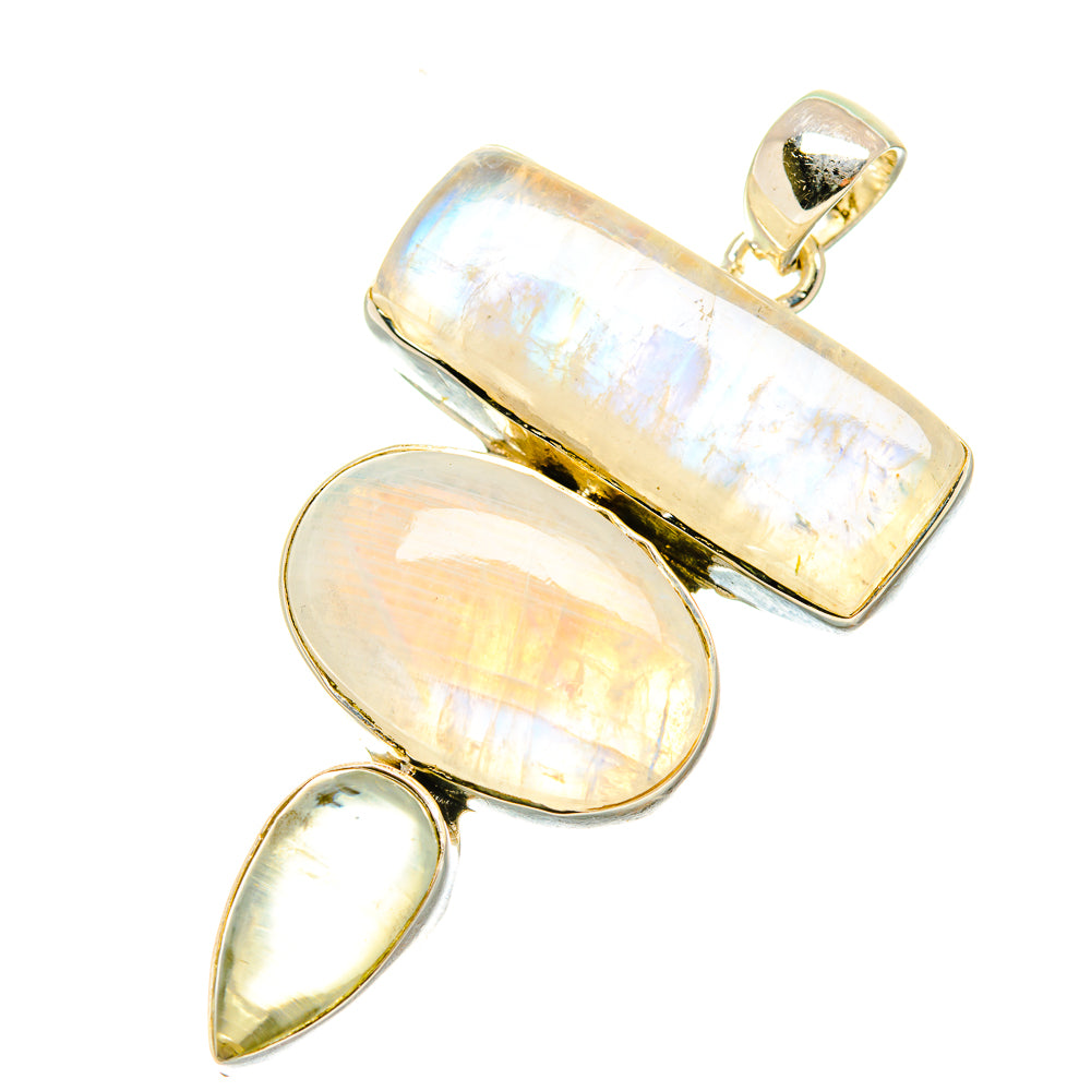 Rainbow Moonstone Pendants handcrafted by Anasilvercos - PD5638