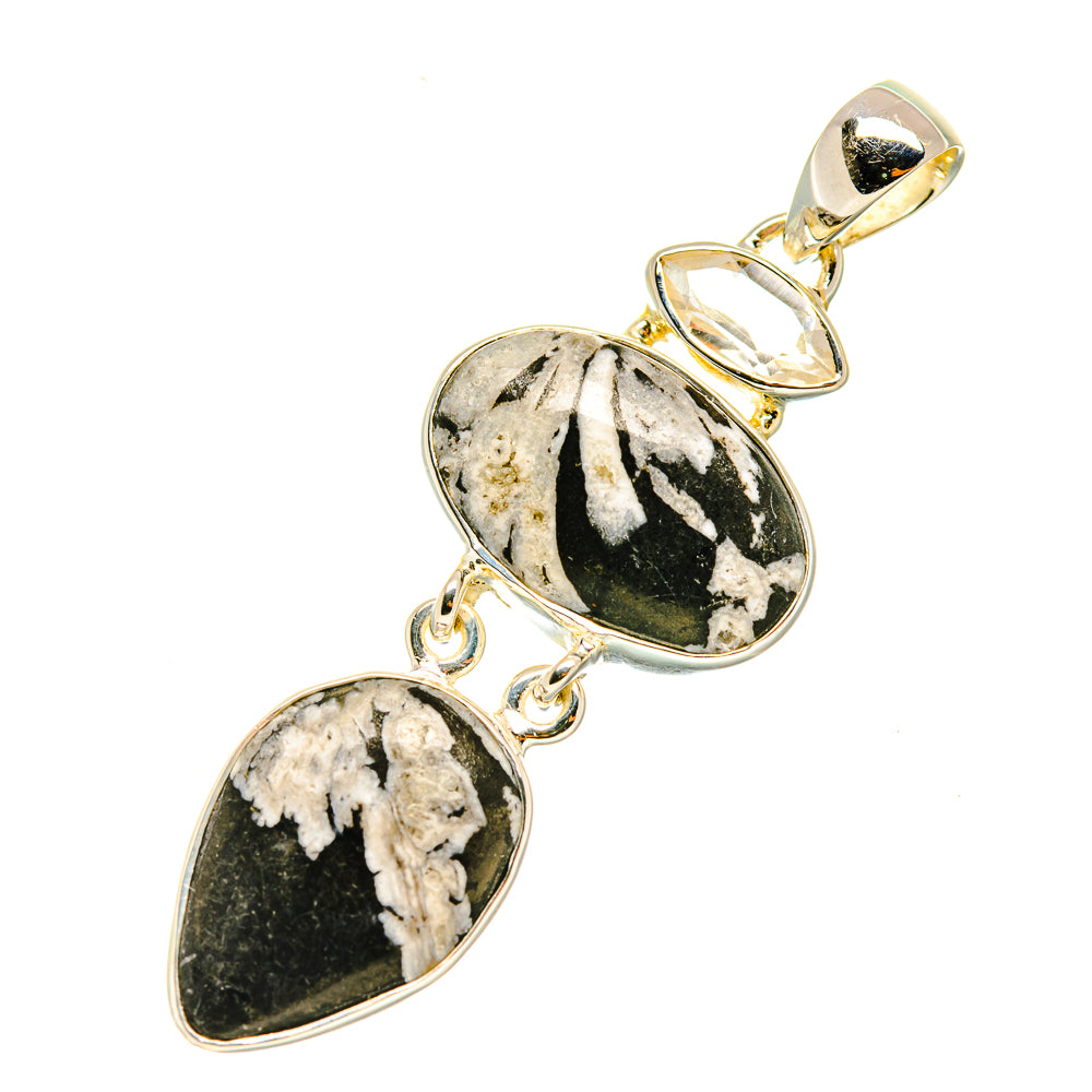 Chrysanthemum Stone Pendants handcrafted by Anasilvercos - PD5641