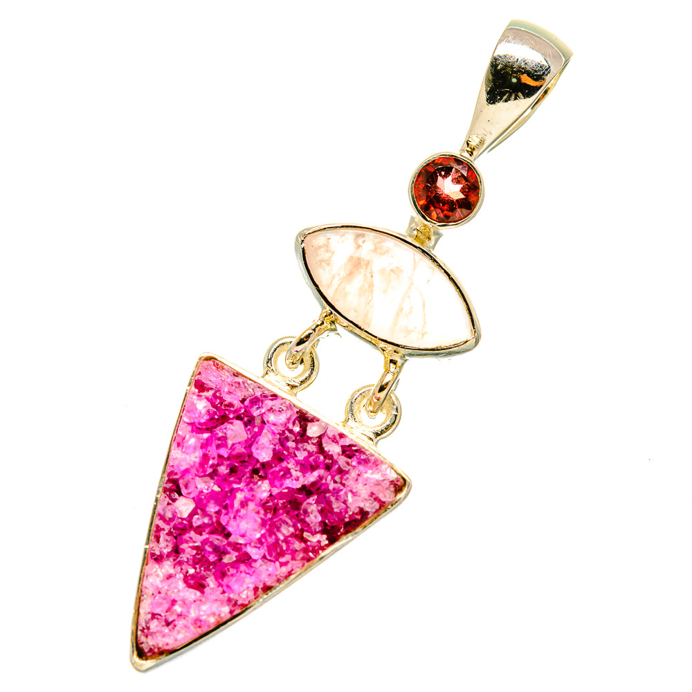 Cobalto Calcite Druzy Pendants handcrafted by Anasilvercos - PD5679