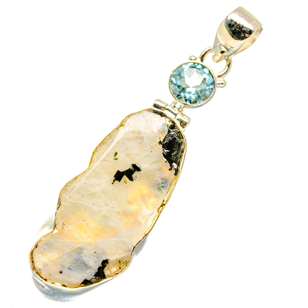 Rainbow Moonstone Pendants handcrafted by Anasilvercos - PD5701