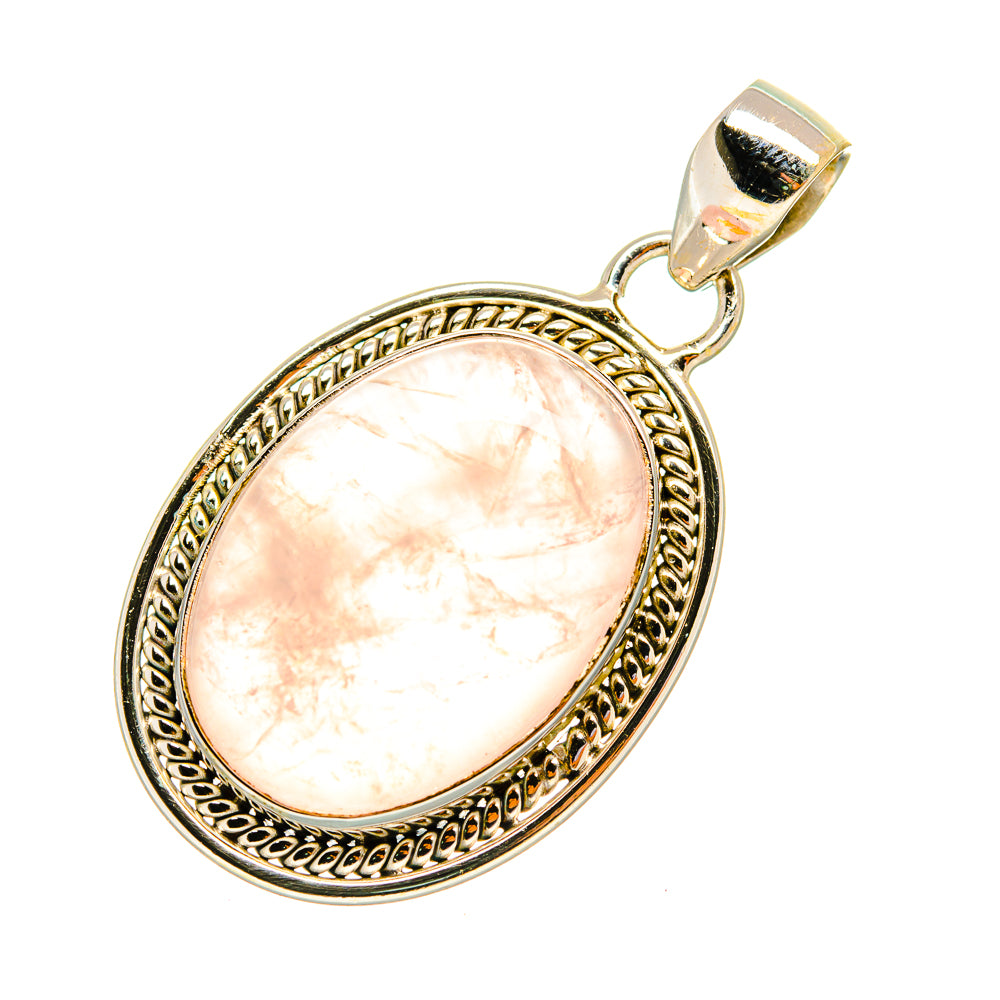 Rose Quartz Pendants handcrafted by Anasilvercos - PD5758