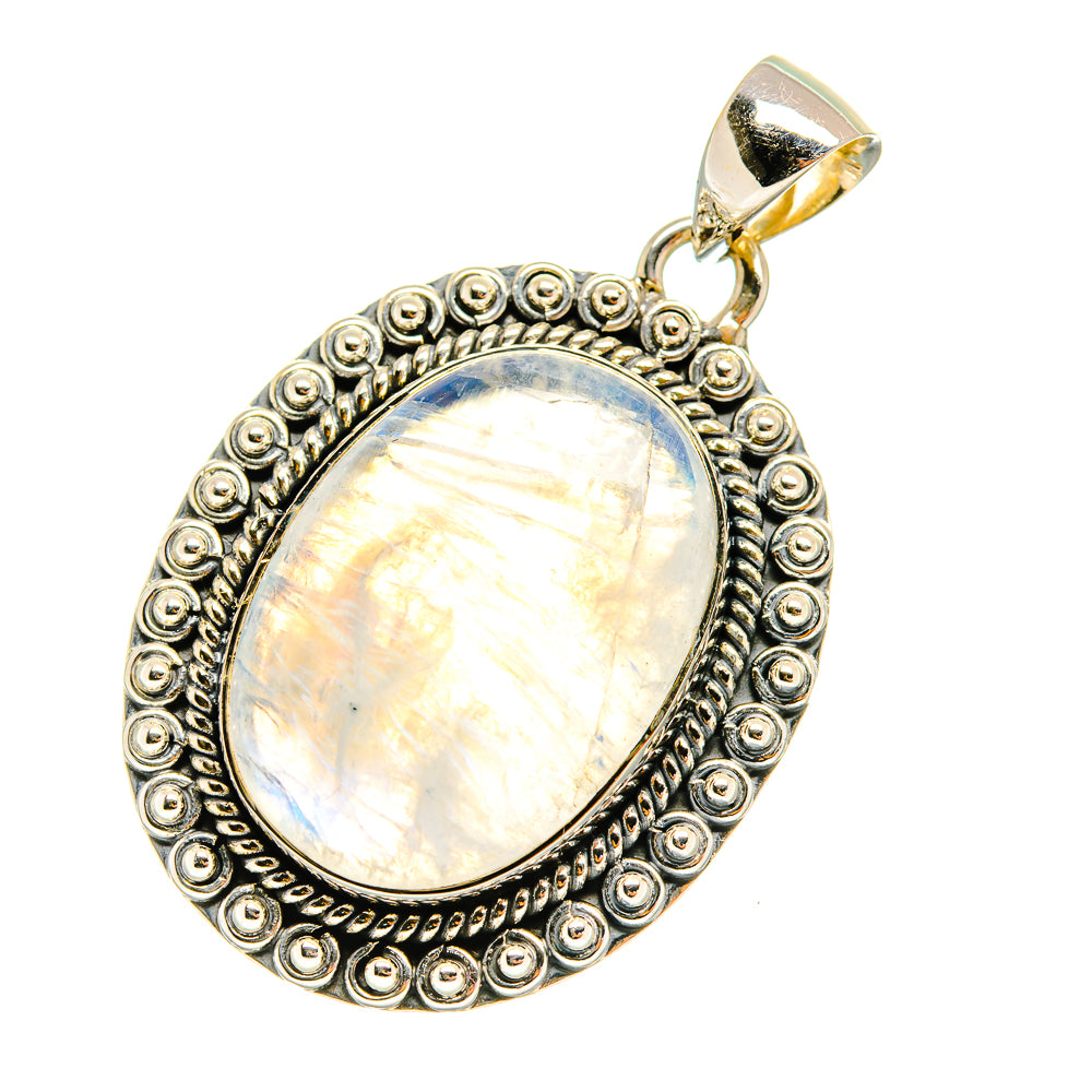 Rainbow Moonstone Pendants handcrafted by Anasilvercos - PD5761
