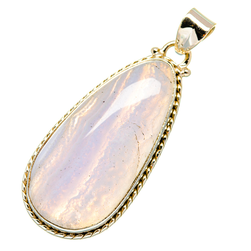 Blue Lace Agate Pendants handcrafted by Anasilvercos - PD5765