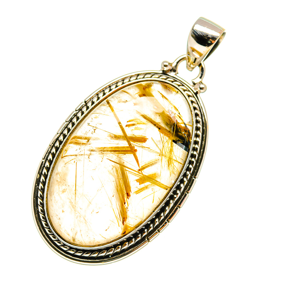 Rutilated Quartz Pendants handcrafted by Anasilvercos - PD5773
