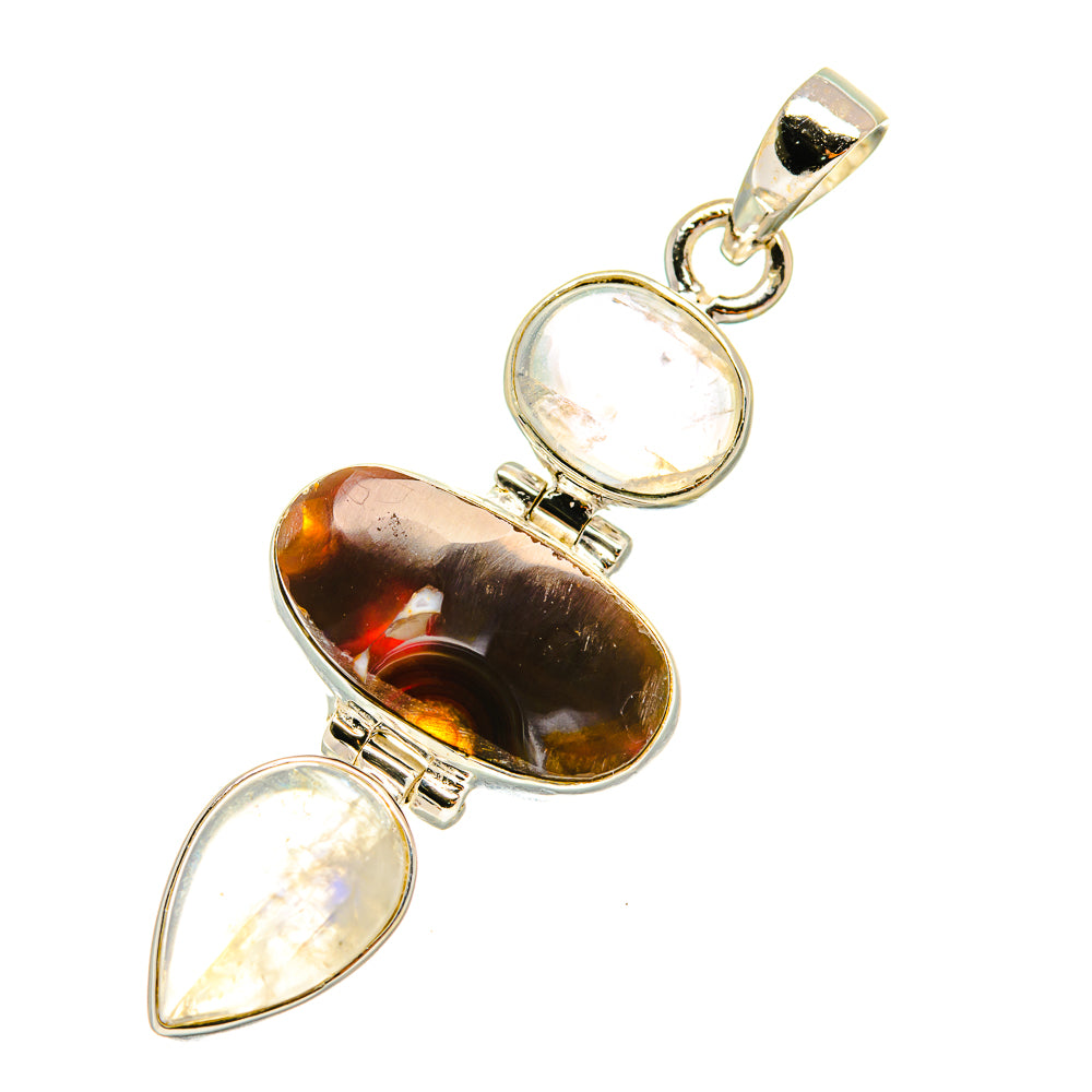 Mexican Fire Agate Pendants handcrafted by Anasilvercos - PD5774