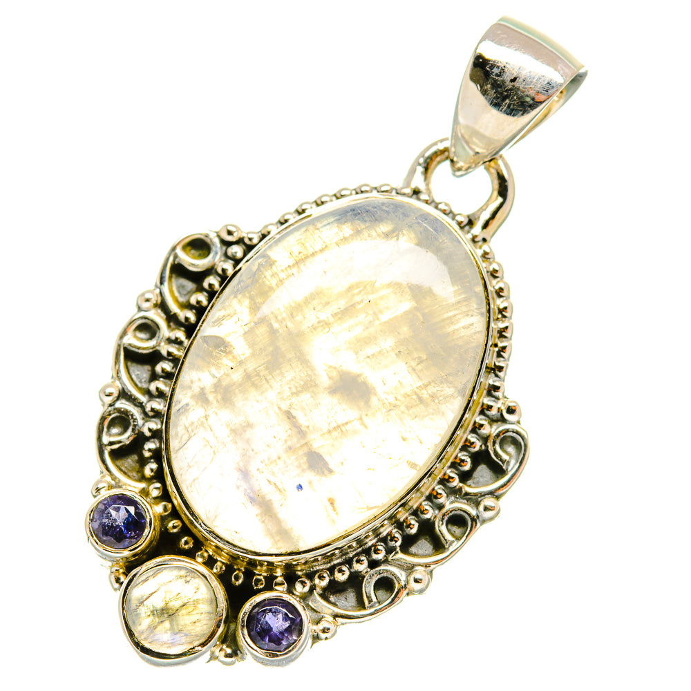 Rainbow Moonstone Pendants handcrafted by Anasilvercos - PD5797