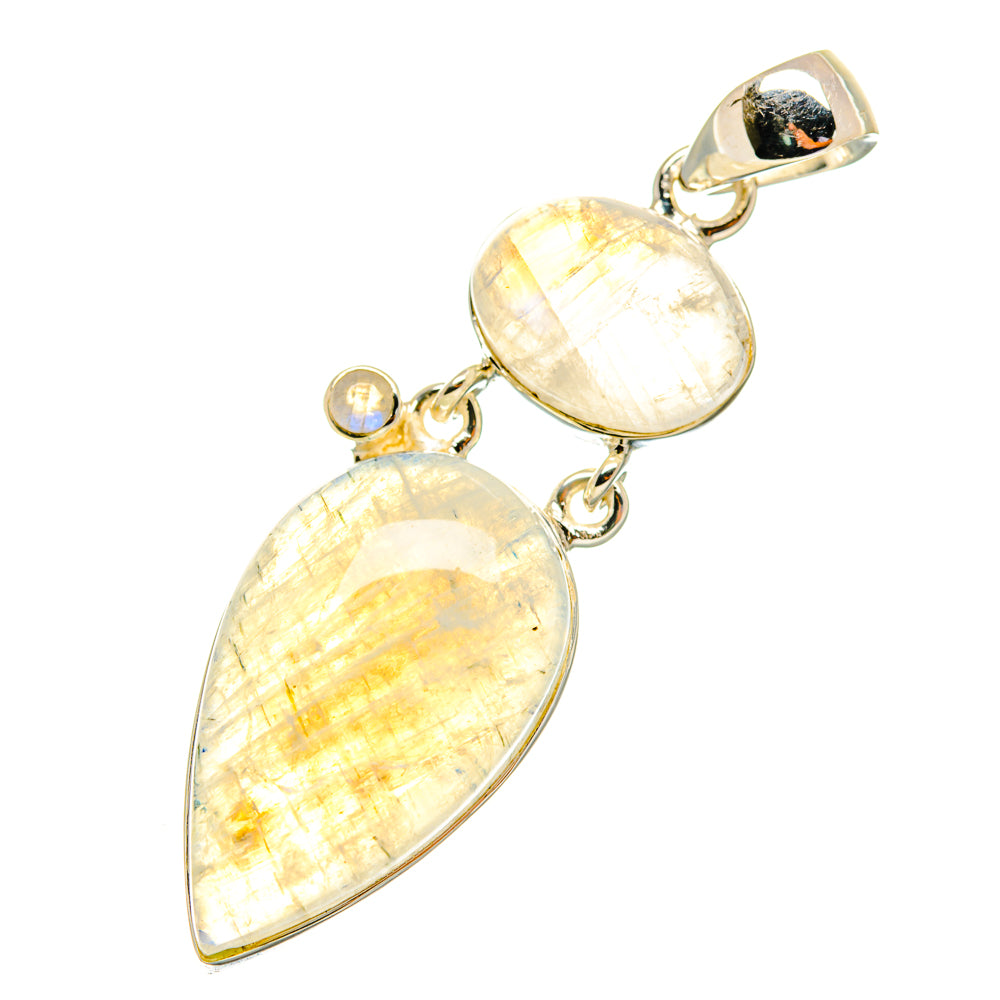 Rainbow Moonstone Pendants handcrafted by Anasilvercos - PD5857