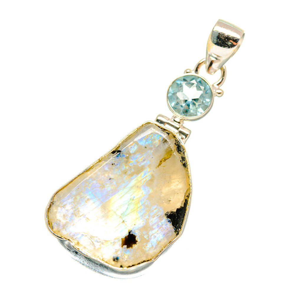 Rainbow Moonstone Pendants handcrafted by Anasilvercos - PD5870