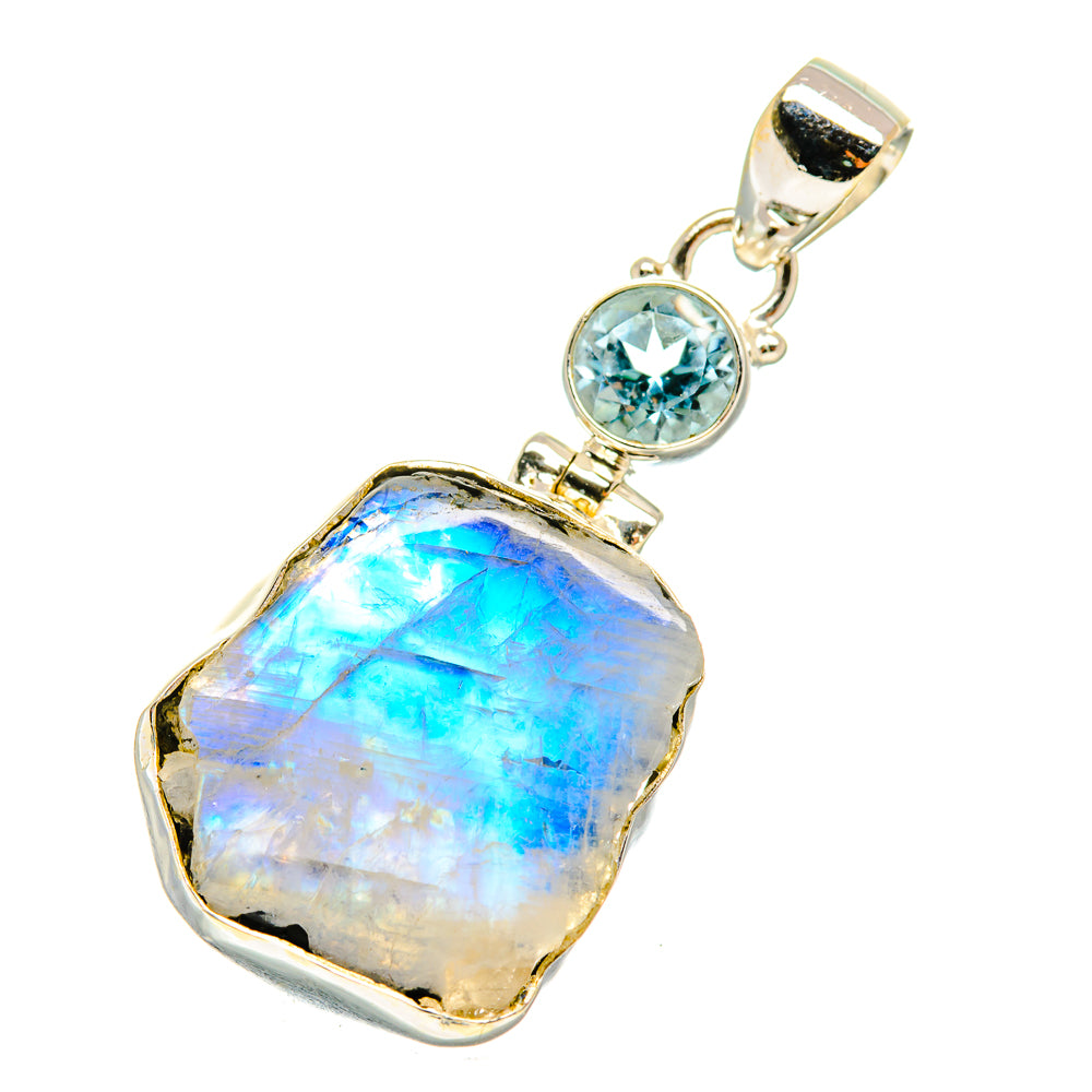 Rainbow Moonstone Pendants handcrafted by Anasilvercos - PD5871