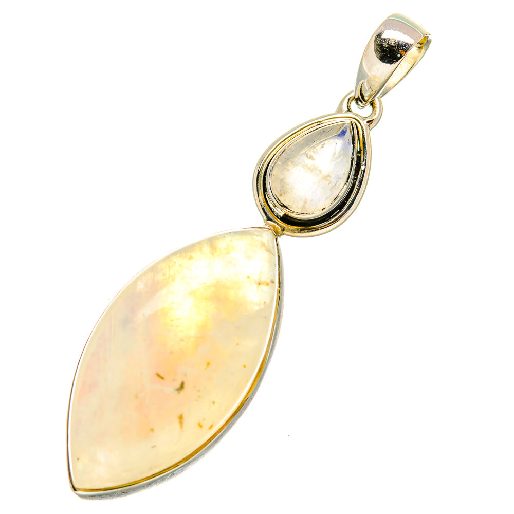 Rainbow Moonstone Pendants handcrafted by Anasilvercos - PD5885