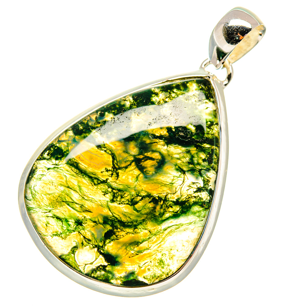Green Moss Agate Pendants handcrafted by Anasilvercos - PD5895