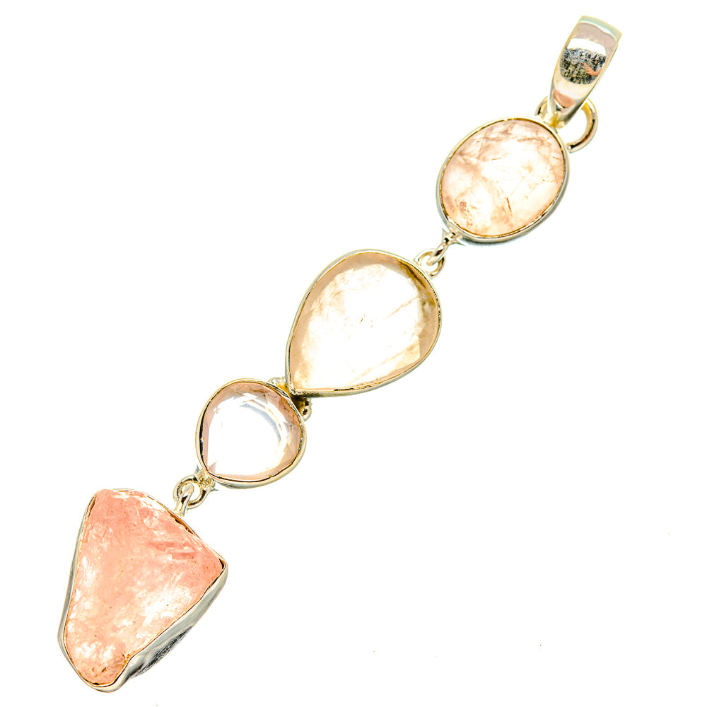 Rose Quartz Pendants handcrafted by Anasilvercos - PD5899