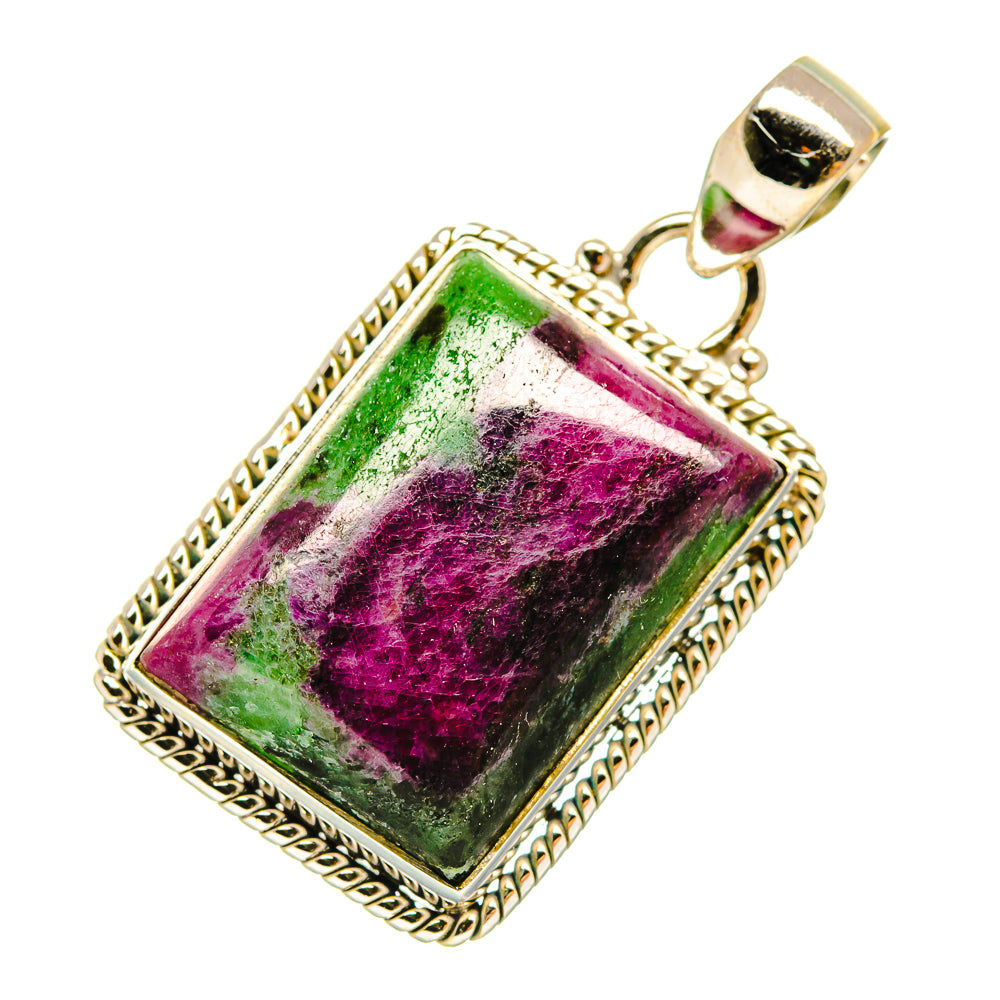 Ruby Zoisite Pendants handcrafted by Anasilvercos - PD5938
