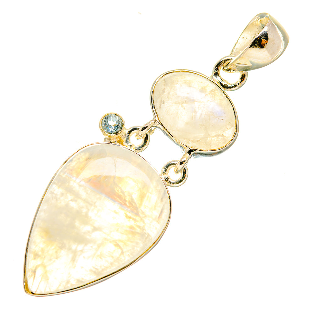 Rainbow Moonstone Pendants handcrafted by Anasilvercos - PD5951