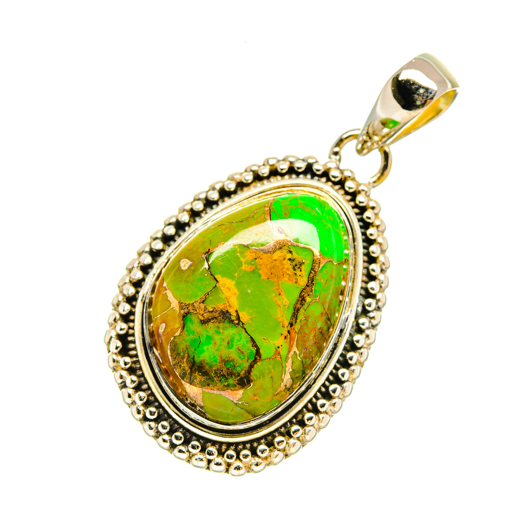 Green Copper Composite Turquoise Pendants handcrafted by Anasilvercos - PD5962