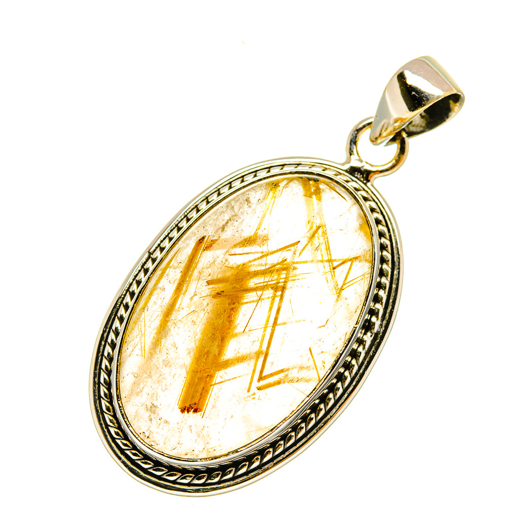 Rutilated Quartz Pendants handcrafted by Anasilvercos - PD5966