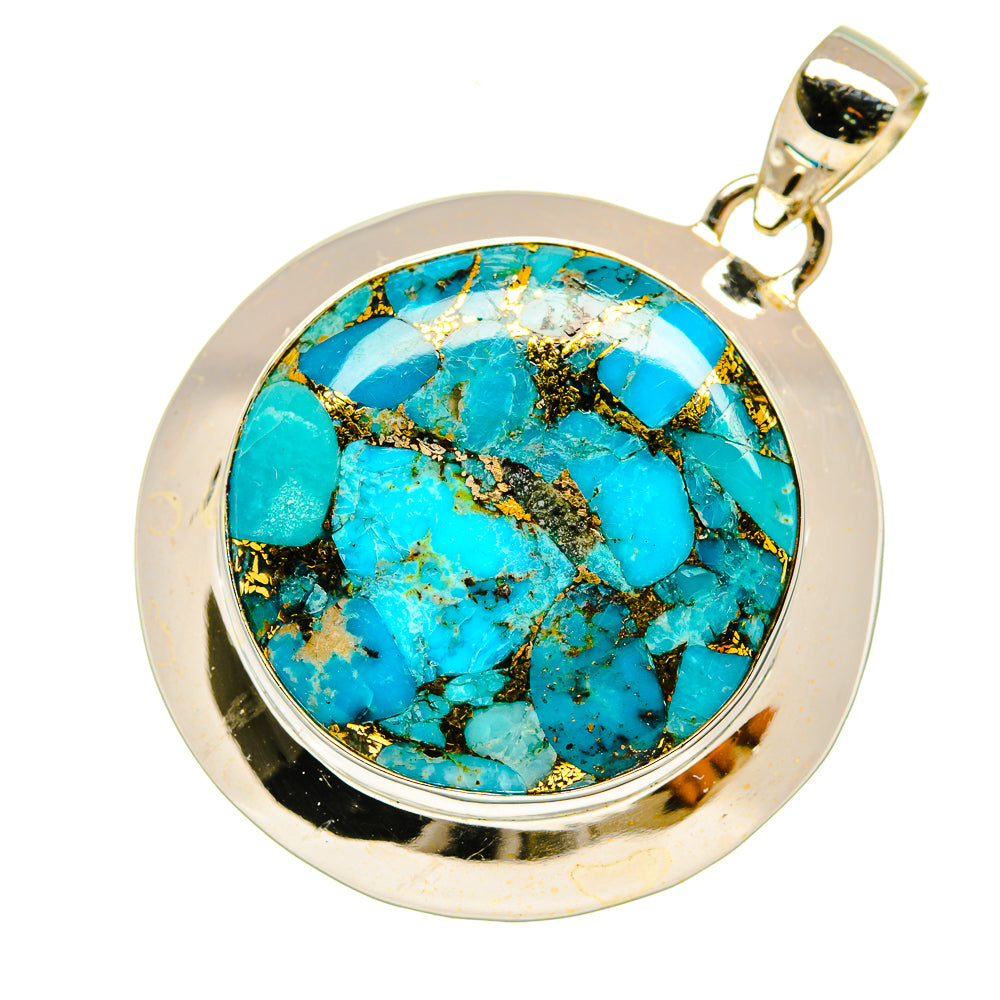 Blue Copper Composite Turquoise Pendants handcrafted by Anasilvercos - PD5979