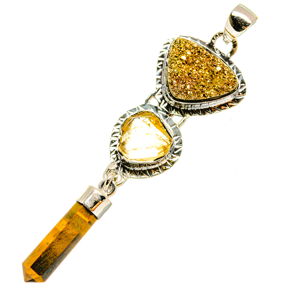Spectro Pyrite Druzy Pendants handcrafted by Anasilvercos - PD6051