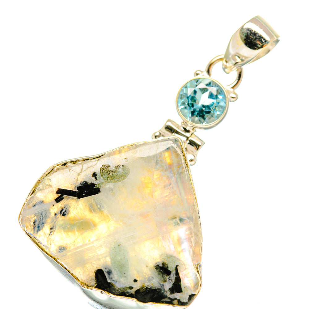 Rainbow Moonstone Pendants handcrafted by Anasilvercos - PD6058