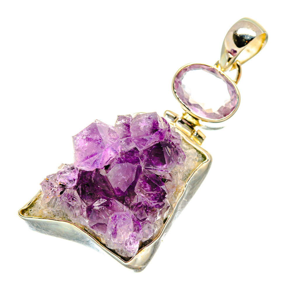 Amethyst Crystal Pendants handcrafted by Anasilvercos - PD6069
