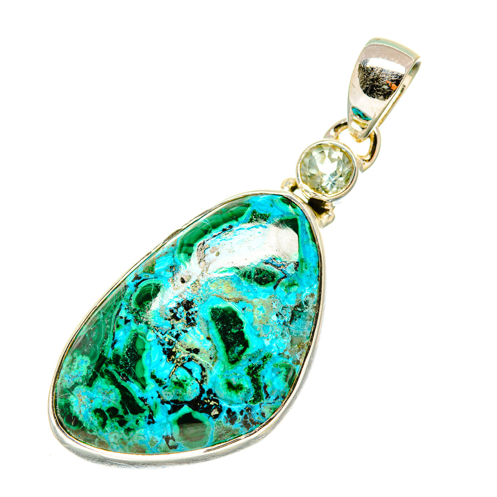 Malachite In Chrysocolla Pendants handcrafted by Anasilvercos - PD6104