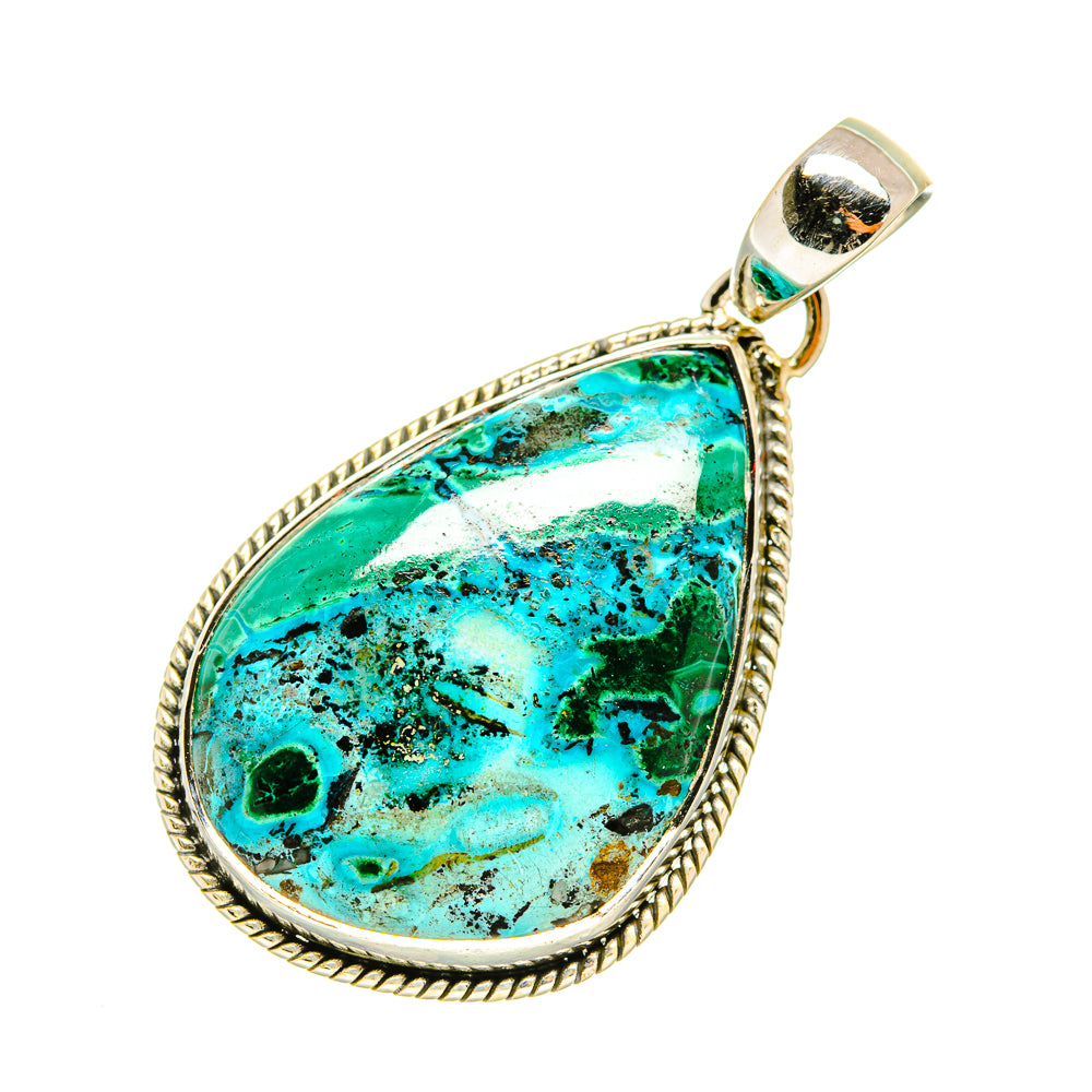 Malachite In Chrysocolla Pendants handcrafted by Anasilvercos - PD6105