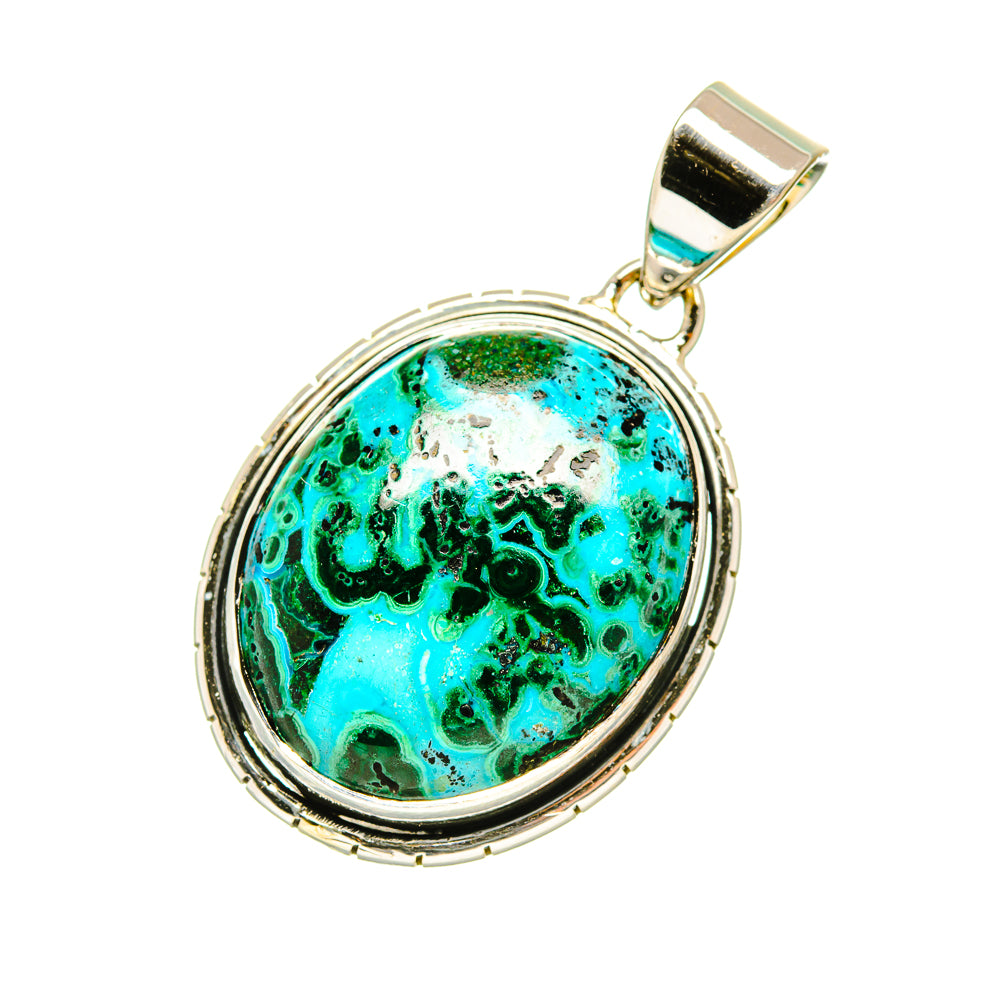 Malachite In Chrysocolla Pendants handcrafted by Anasilvercos - PD6107