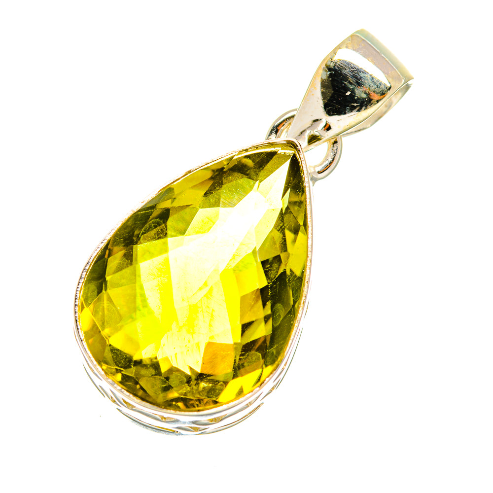 Olive Quartz Pendants handcrafted by Anasilvercos - PD6114