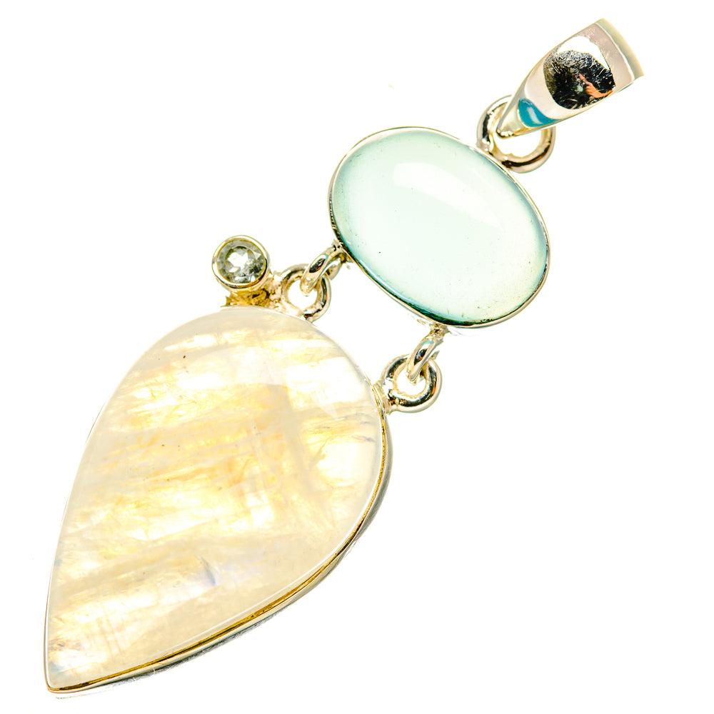 Rainbow Moonstone Pendants handcrafted by Anasilvercos - PD6125