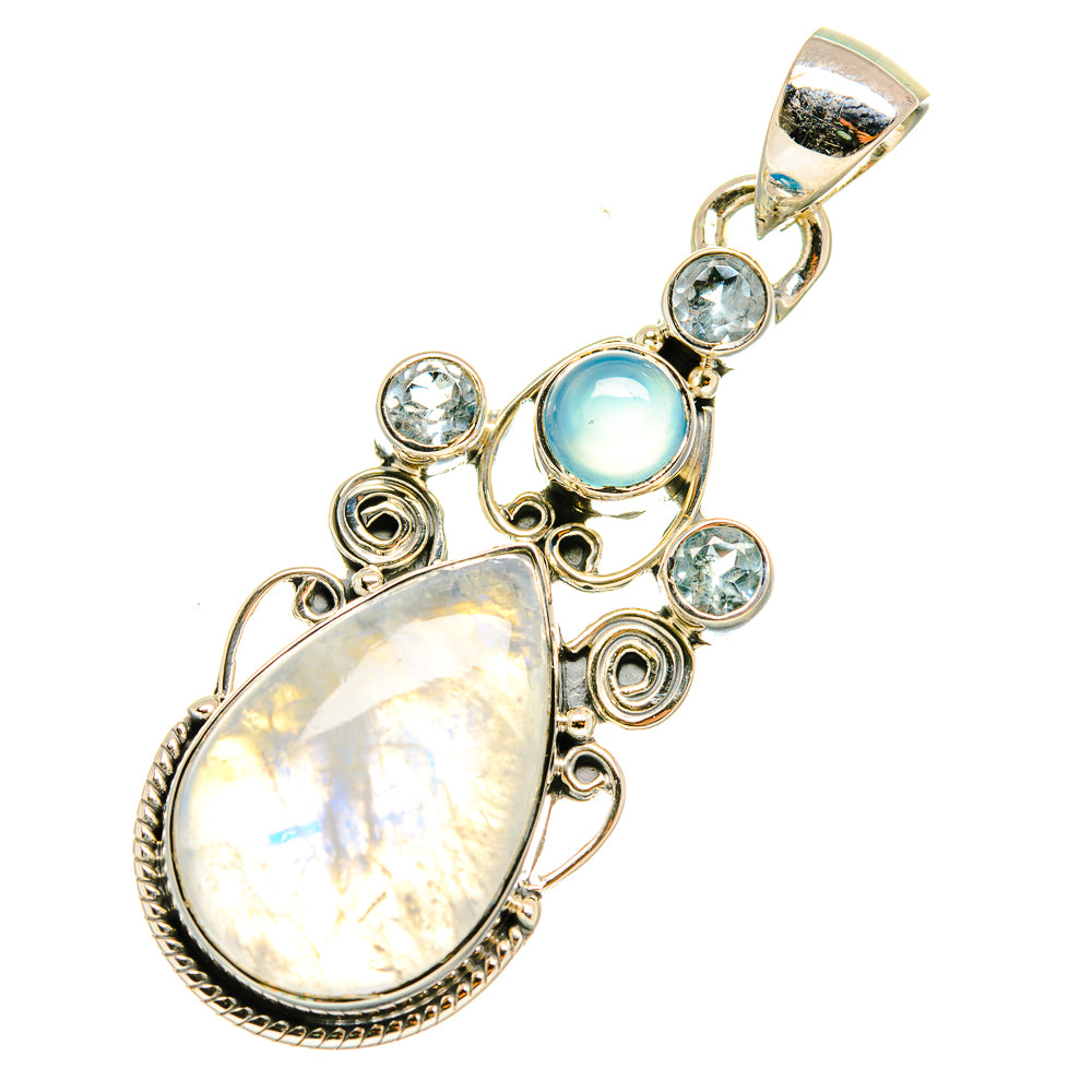 Rainbow Moonstone Pendants handcrafted by Anasilvercos - PD6128