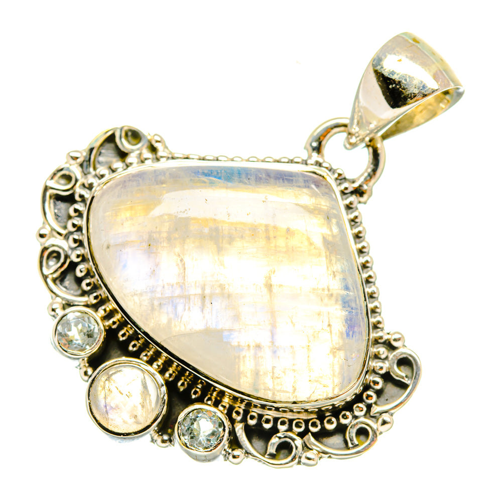 Rainbow Moonstone Pendants handcrafted by Anasilvercos - PD6129