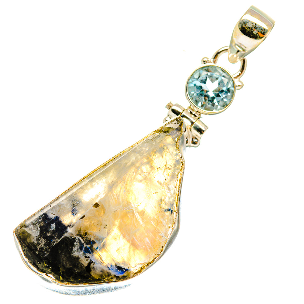 Rainbow Moonstone Pendants handcrafted by Anasilvercos - PD6130
