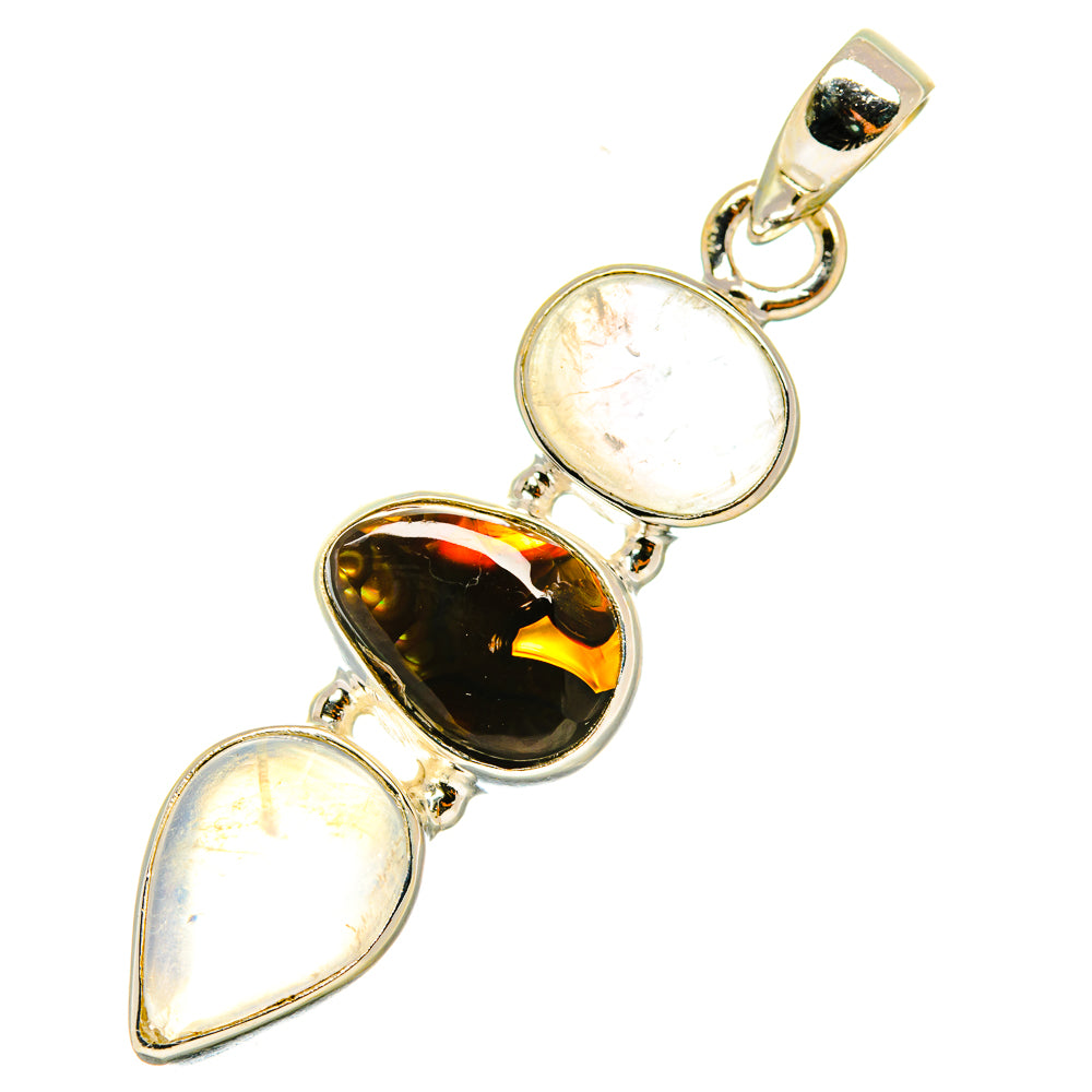Mexican Fire Agate Pendants handcrafted by Anasilvercos - PD6148