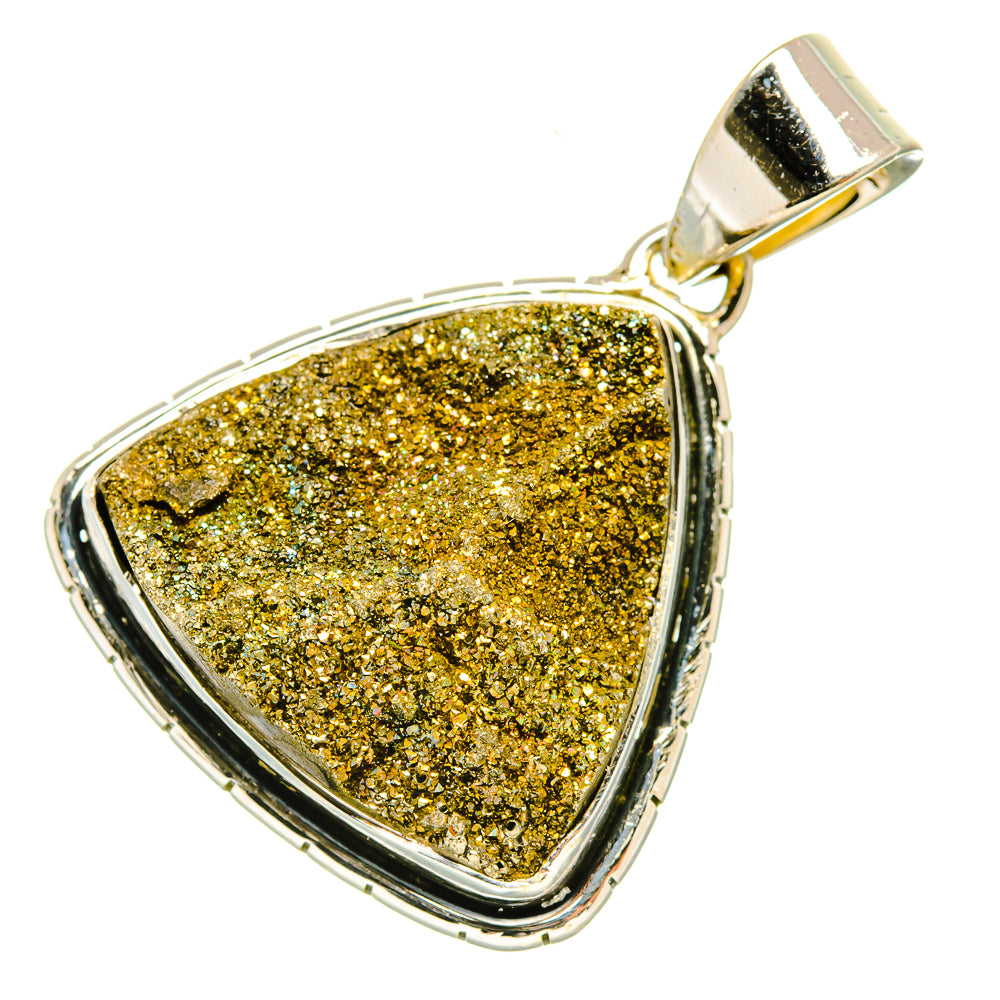 Spectro Pyrite Druzy Pendants handcrafted by Anasilvercos - PD6164