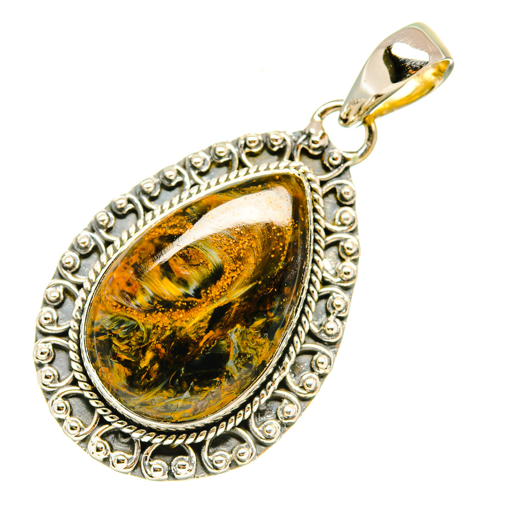 Golden Pietersite Pendants handcrafted by Anasilvercos - PD6166