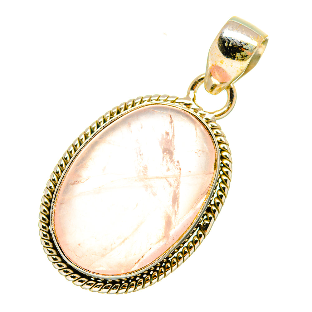 Rose Quartz Pendants handcrafted by Anasilvercos - PD6179