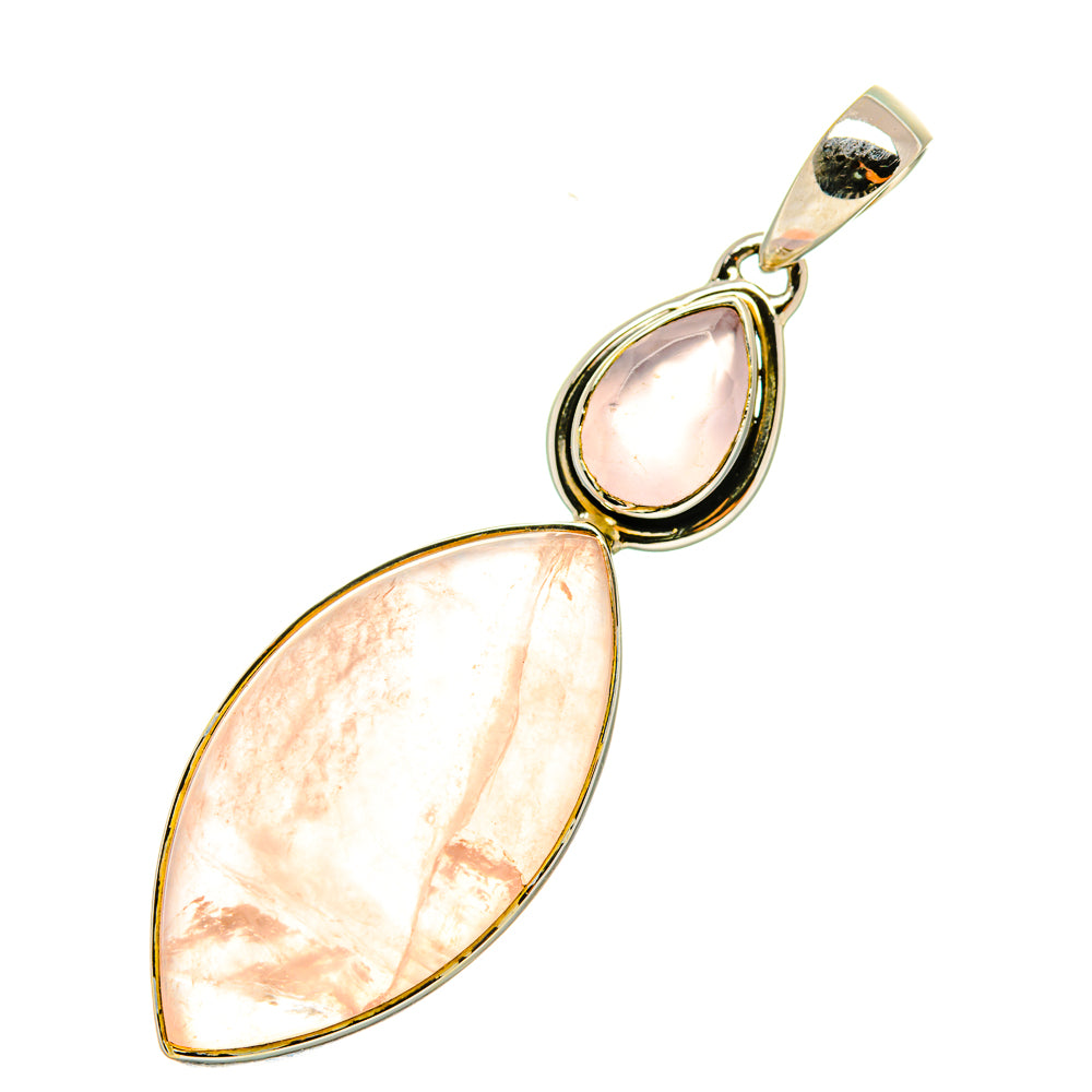 Rose Quartz Pendants handcrafted by Anasilvercos - PD6184