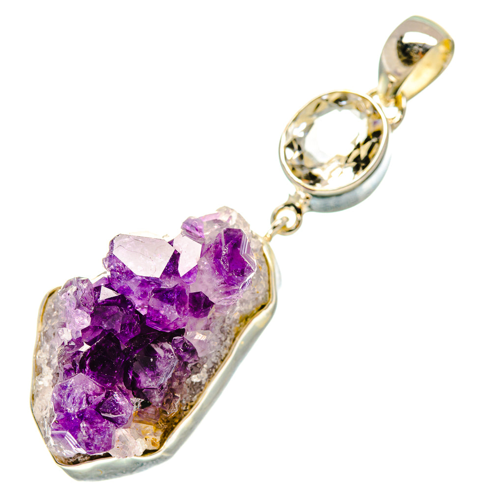 Amethyst Crystal Pendants handcrafted by Anasilvercos - PD6201