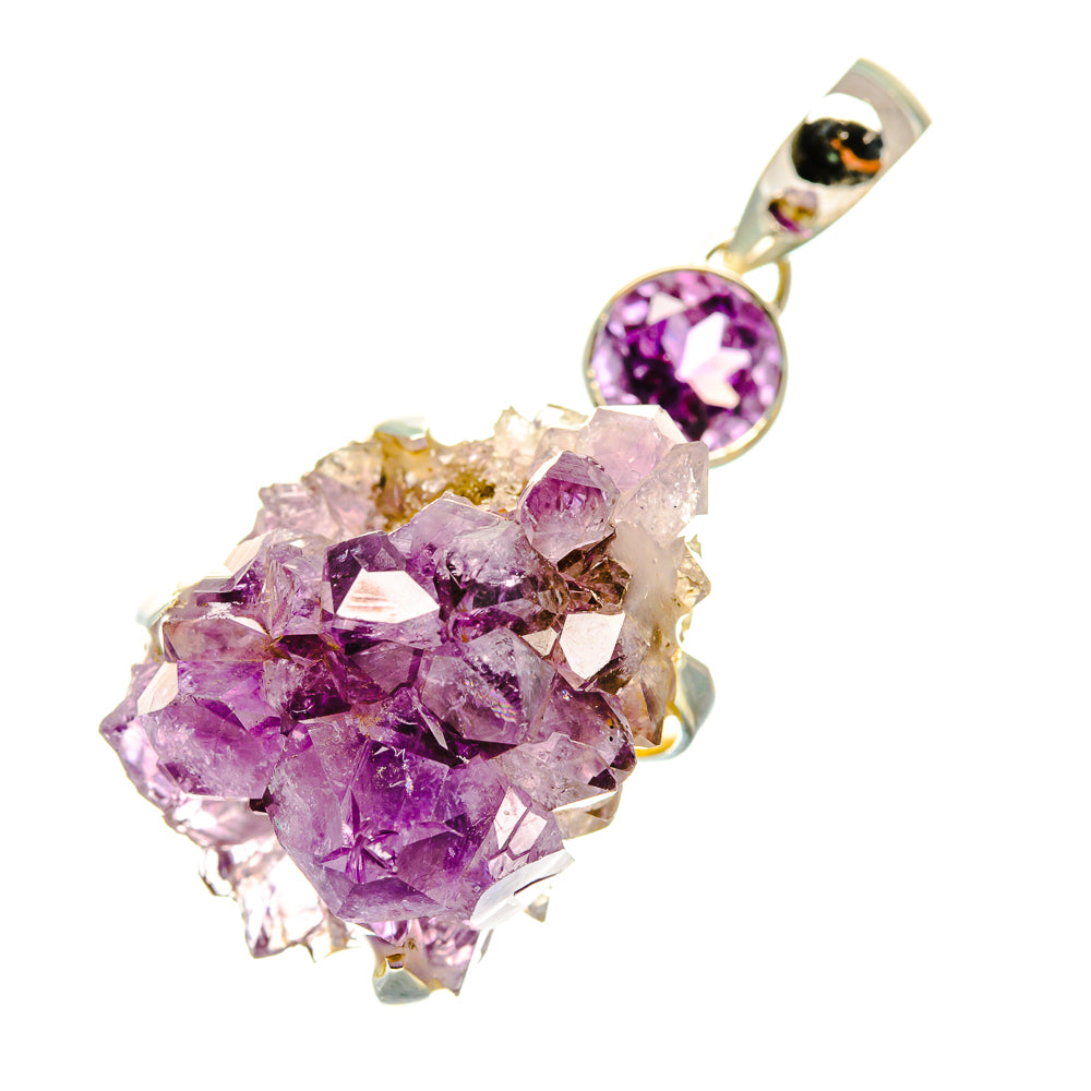 Amethyst Crystal Pendants handcrafted by Anasilvercos - PD6202