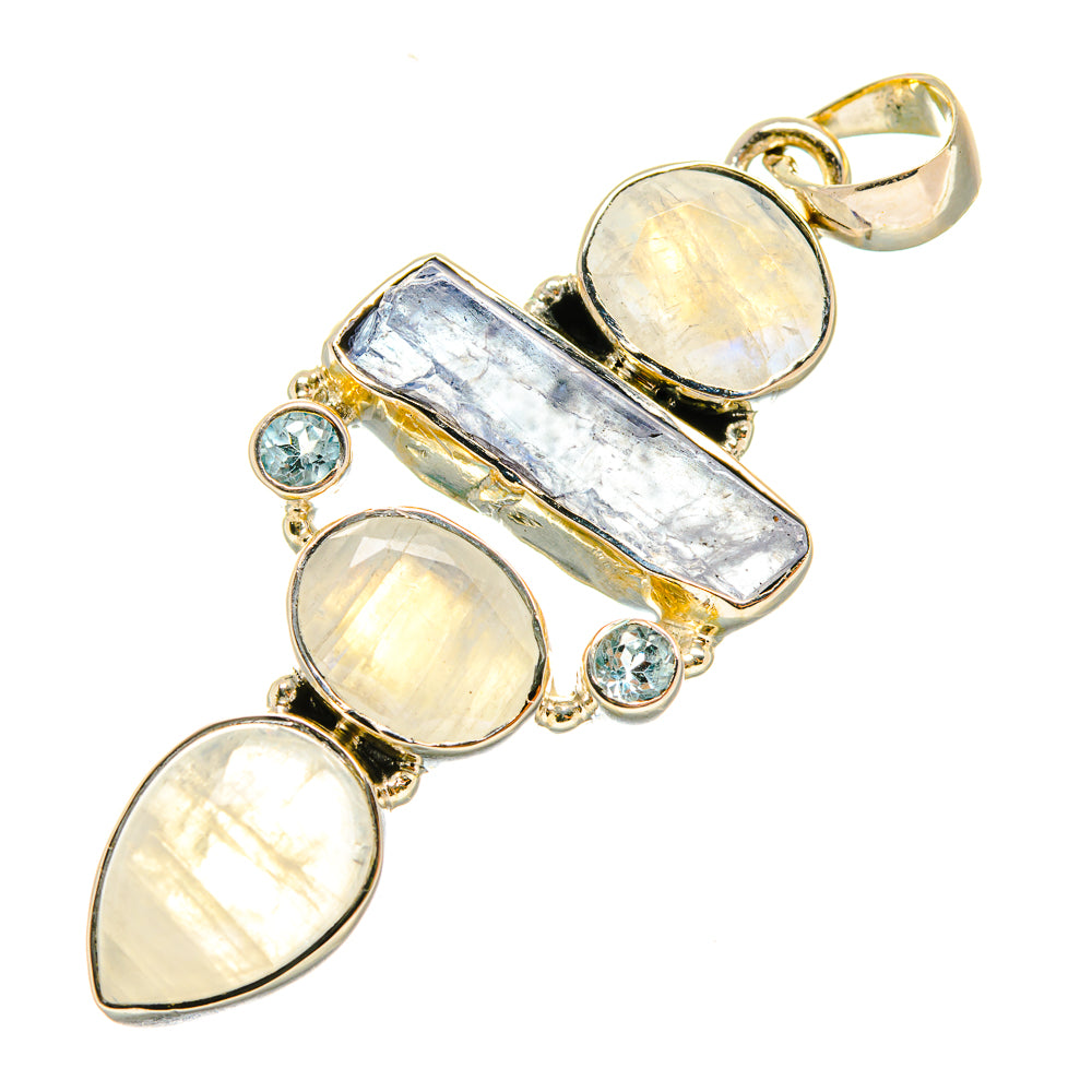 Rainbow Moonstone Pendants handcrafted by Anasilvercos - PD6236