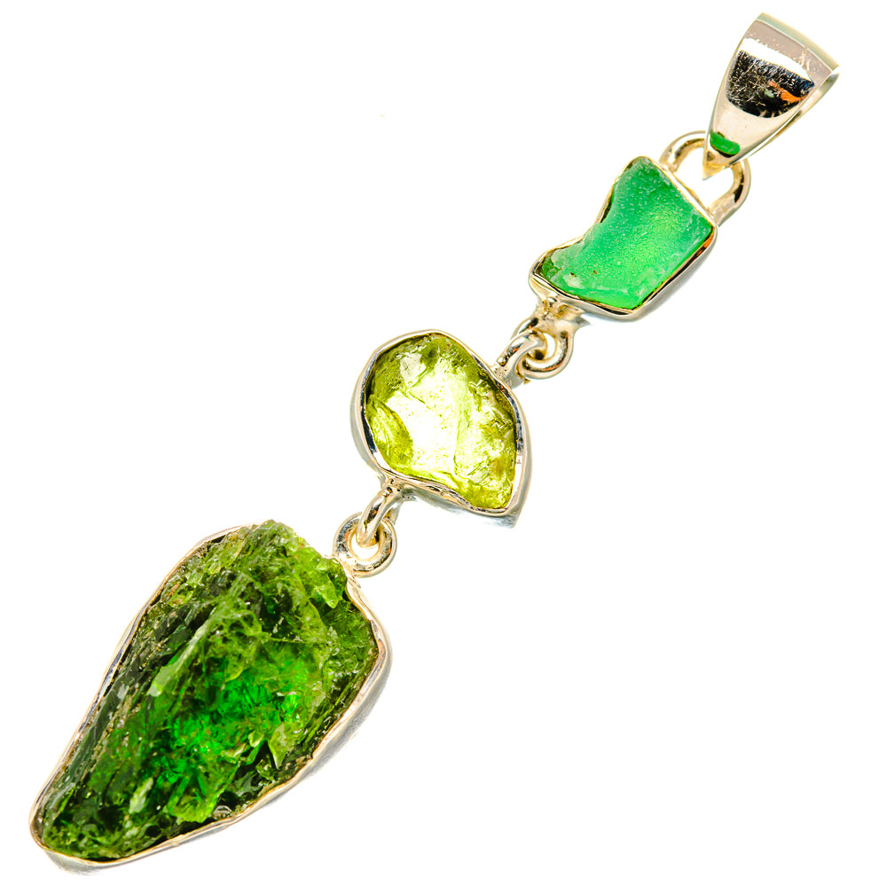 Chrome Diopside Pendants handcrafted by Anasilvercos - PD6263