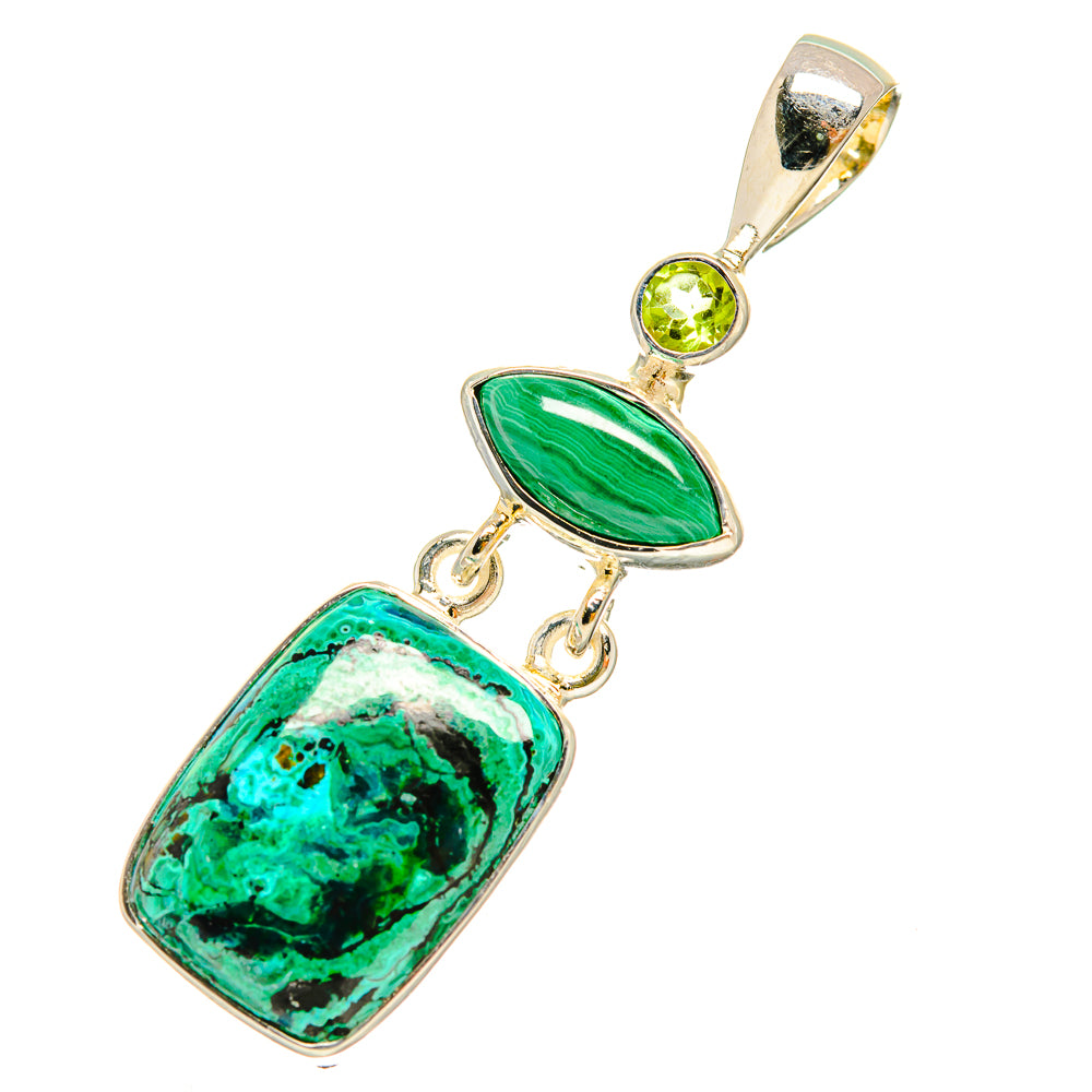 Malachite In Chrysocolla Pendants handcrafted by Anasilvercos - PD6297