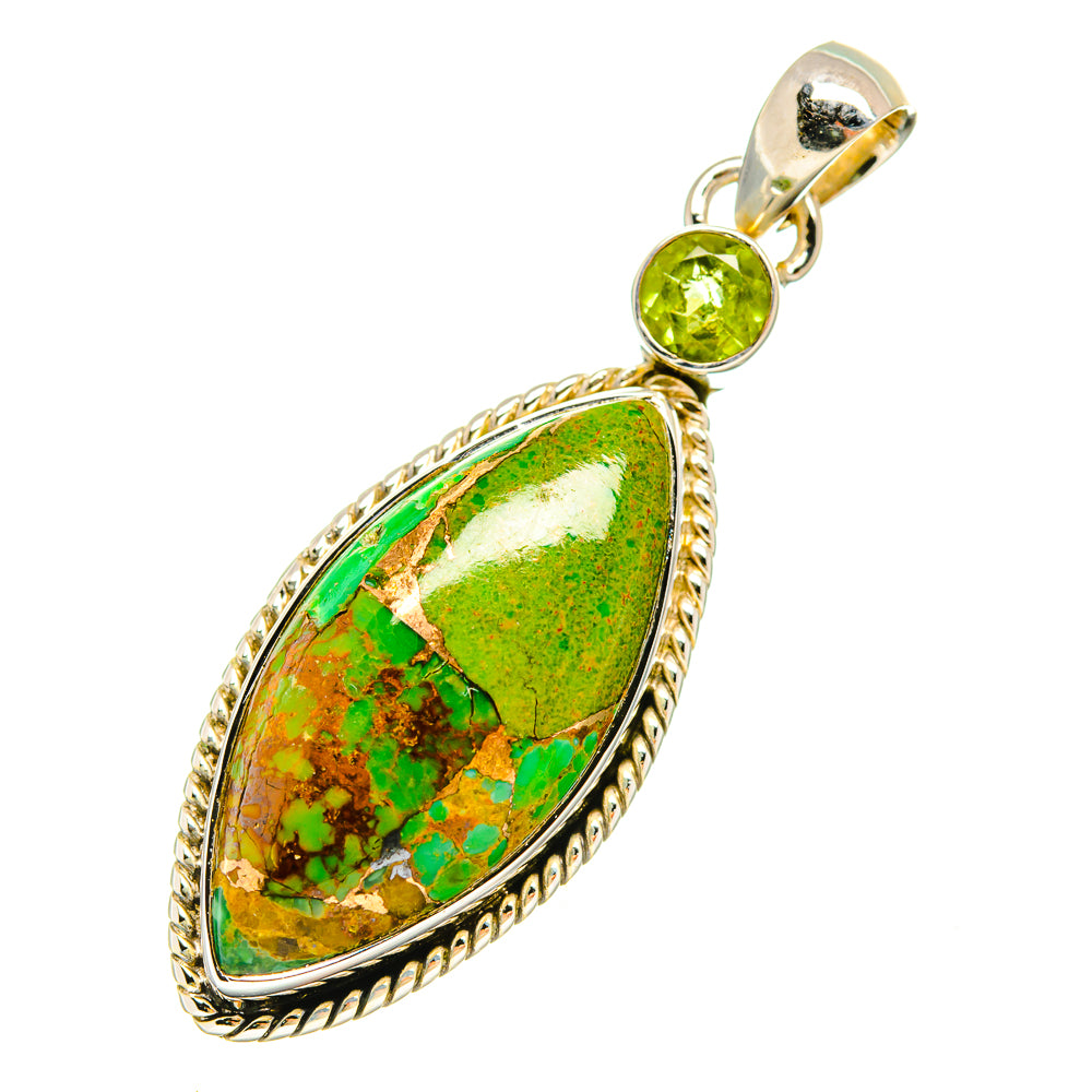 Green Copper Composite Turquoise Pendants handcrafted by Anasilvercos - PD6308