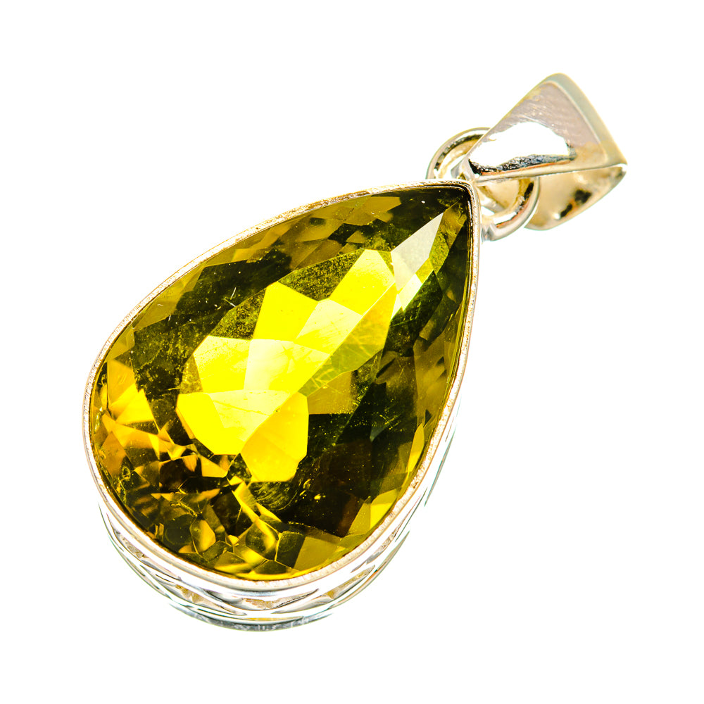Olive Quartz Pendants handcrafted by Anasilvercos - PD6312
