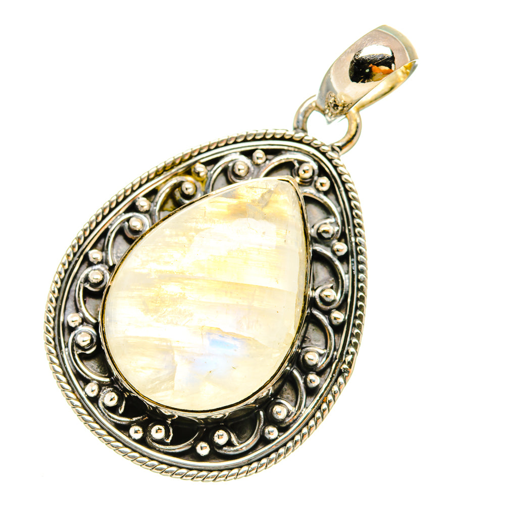 Rainbow Moonstone Pendants handcrafted by Anasilvercos - PD6336