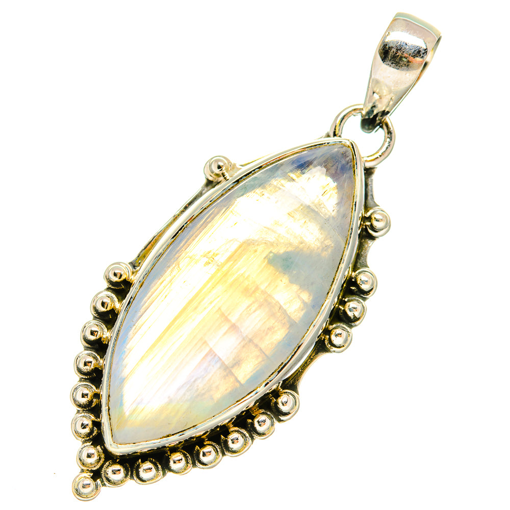 Rainbow Moonstone Pendants handcrafted by Anasilvercos - PD6337