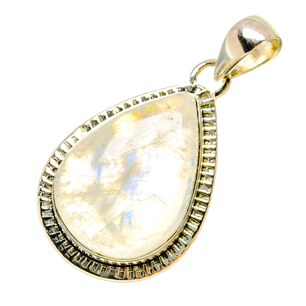 Rainbow Moonstone Pendants handcrafted by Anasilvercos - PD6339