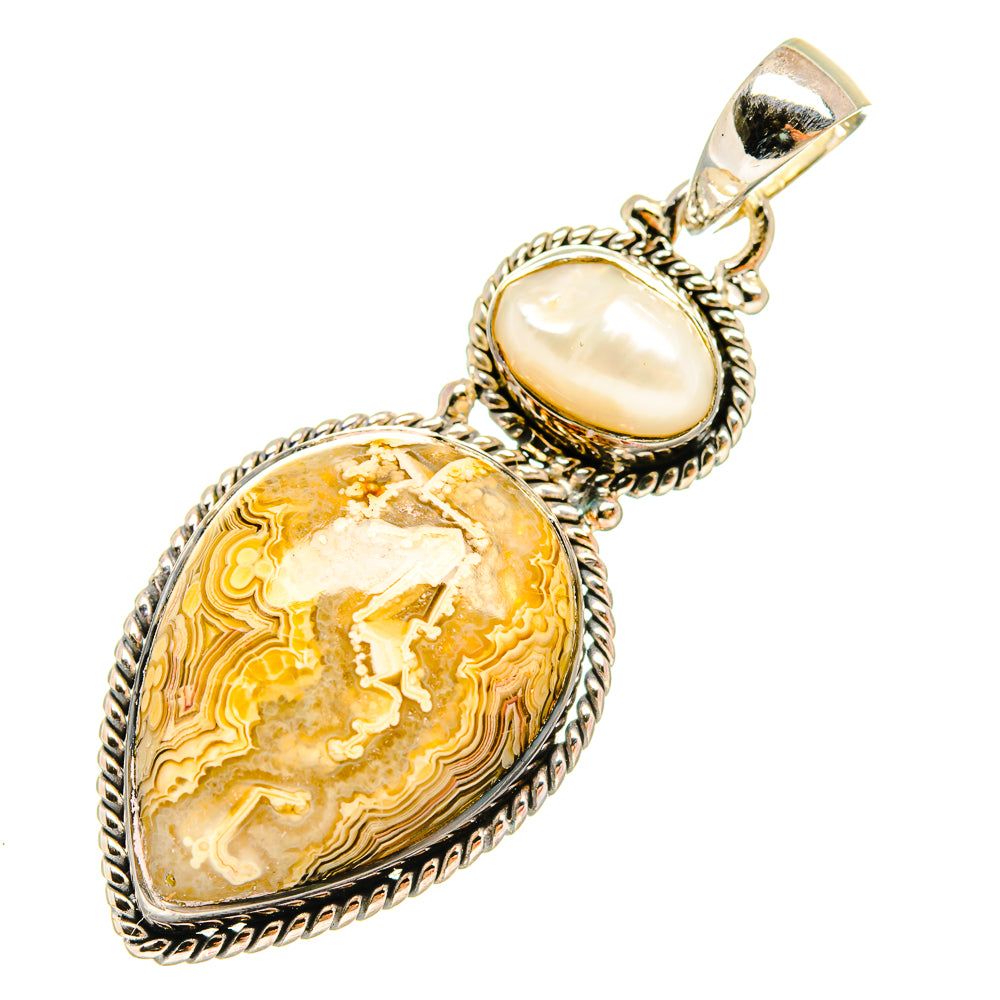Laguna Lace Agate Pendants handcrafted by Anasilvercos - PD6355