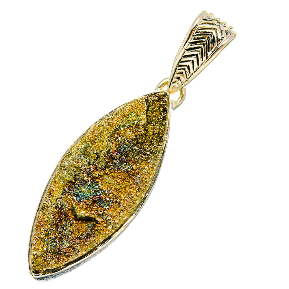 Spectro Pyrite Druzy Pendants handcrafted by Anasilvercos - PD6360