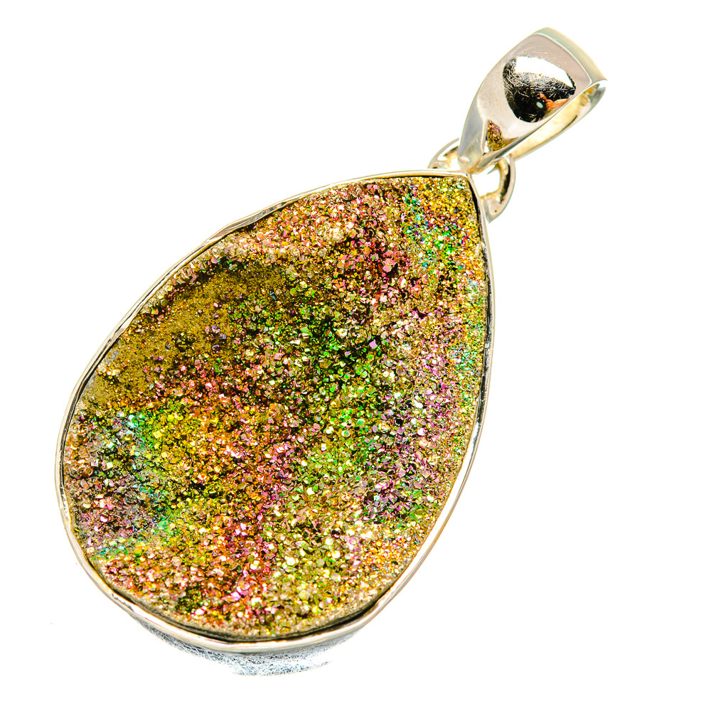Spectro Pyrite Druzy Pendants handcrafted by Anasilvercos - PD6366
